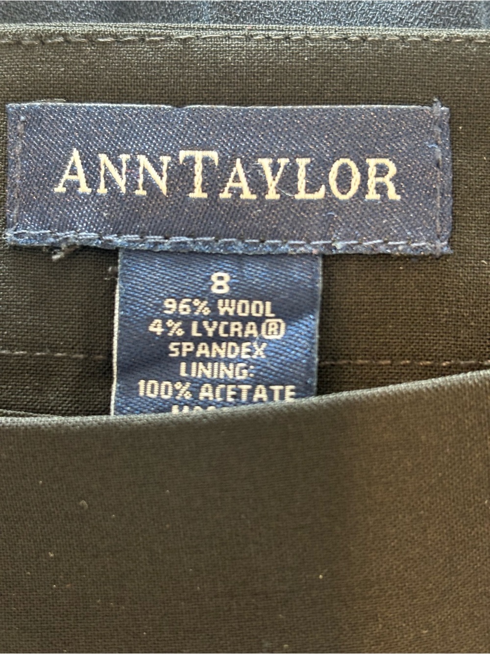 Ann Taylor Wool Black A-Line Pleated Skirt - Picture 4 of 5